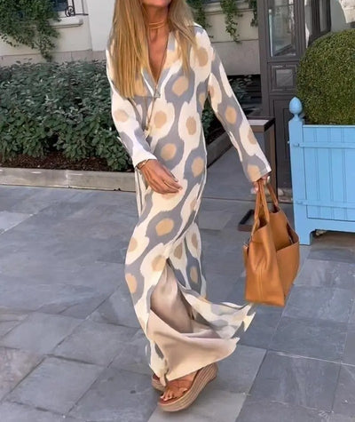 VESTIDO BOHEMIO CON ESTAMPADO IKAT