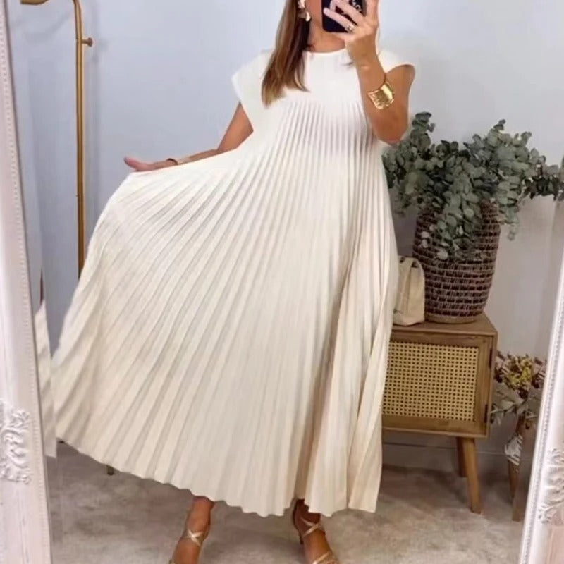 VESTIDO PLISADO SENCILLO SIN MANGAS - COLECCIÓN DELUXE VERANO