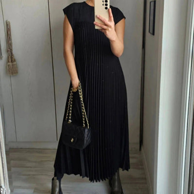 VESTIDO PLISADO SENCILLO SIN MANGAS - COLECCIÓN DELUXE VERANO