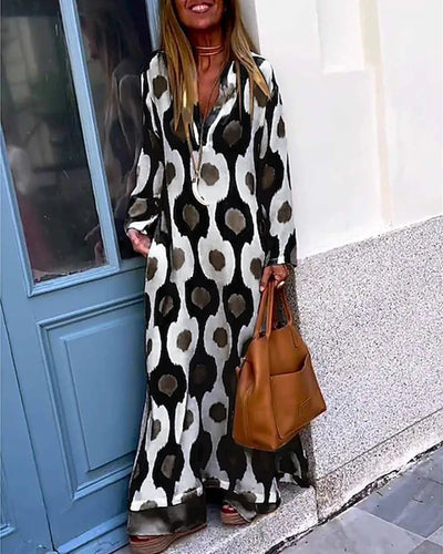 VESTIDO BOHEMIO CON ESTAMPADO IKAT